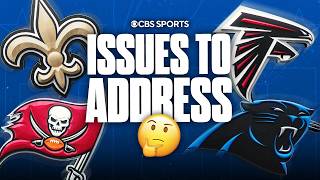 Issues to address before the season for every NFC South team 🤔 | Falcons, Panthers, Saints, Bucs