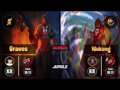 Canyon GRAVES (Jungle) [Fleet Footwork] VS WUKONG - Grandmaster KR Patch 10.11