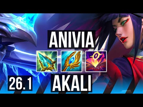 ANIVIA vs AKALI (MID) | Perfect KDA: 15/0/5 | KR Master | 26.1