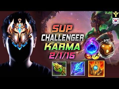 Challenger Karma Support vs Bard - 챌린저 장인 서폿 카르마 템트리 룬 화부 유성 カルマ Карма 天启者 卡瑪 - KR 11.20