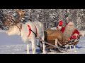 Departure Of Santa Claus Reindeer Ride In Lapland For Christmas Santa Claus Village Rovaniemi