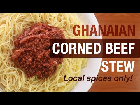The perfect Ghana corned beef stew with local spices.