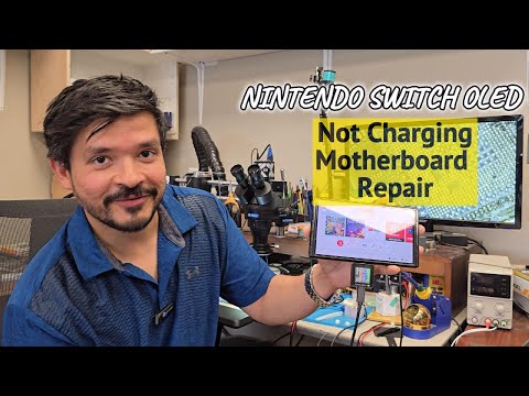 Nintendo Switch OLED Not Charging Motherboard Repair. Full fix. Trace Repair, M92T36 Replacement.