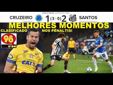 CRUZEIRO 1 x 2 SANTOS - PÊNALTIS CRUZEIRO 3 x 0 SANTOS   Melhores Momentos Copa do Brasil Quartas F.