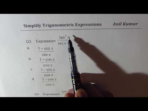 Multiple Choice Trigonometric Expressions Pre Calculus SAT | ACT