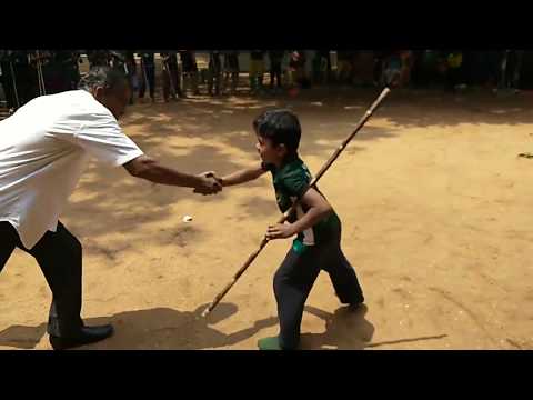Silambattam by a School Boy - Silambam Steps