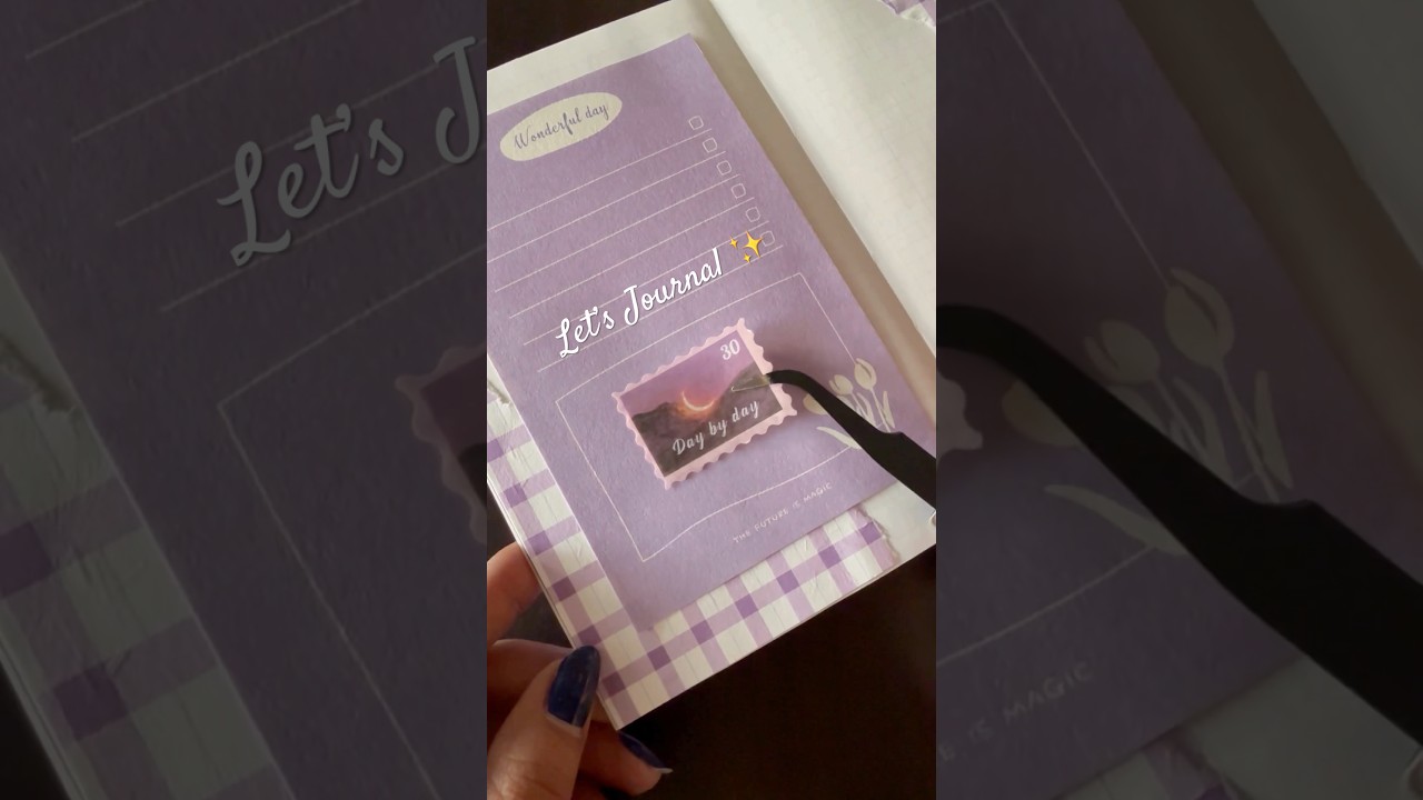 💜 SATISFYING JOURNAL✨Cute Purple Journal 💜 #cutediy #asmr #art #journal #aesthic #purple #moon #diy