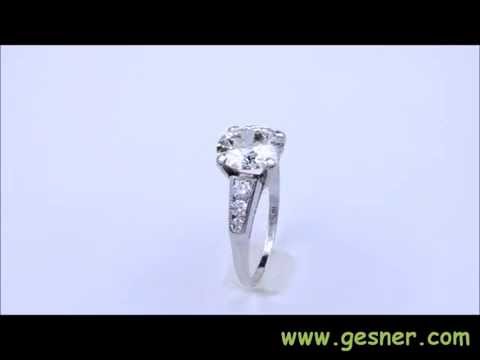 J35083 - Platinum Engagement Ring 2.25ct. Diamond Art Deco