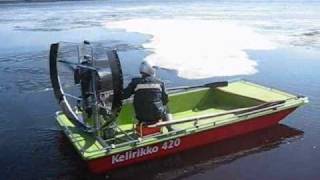 preview picture of video 'Hydrokopteri Airboat testing lake Kitee'