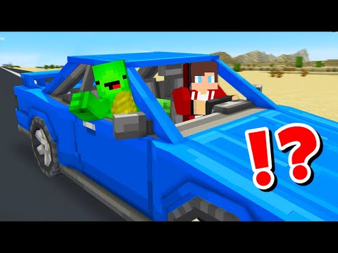 JJ and Mikey Survive Inside The CAR CHALLENGE in Minecraft / Maizen animation
