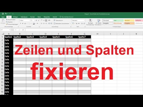 Excel 2016, 2013: Zeilen und Spalten fixieren - Tutorial [einfrieren, Beispiel, einfach erklärt]