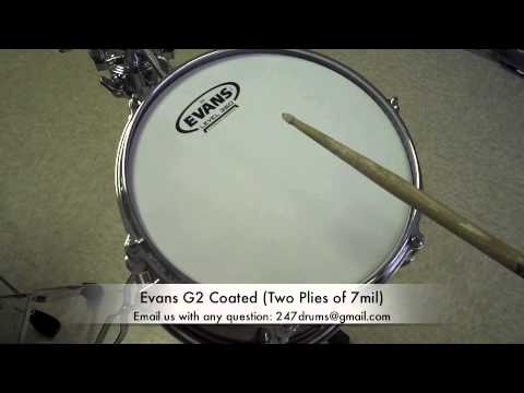 Coated Heads (Remo/Evans) G1-Ambassador-G2-Emperor  THE REAL TEST - SR (Sound Review) by 247drums