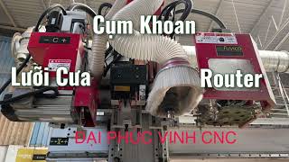 WM-1325RBS | Máy cnc trung tâm 2.5d full option | Lưỡi cưa lớn, Cụm khoan, Router thay dao tự động