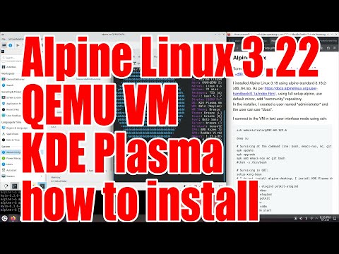 Alpine Linux 3.22 how to install in QEMU VM with KDE Plasma tutorial - September 2025 - eecb8c7d