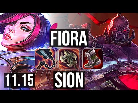 FIORA vs SION (TOP) (DEFEAT) | 10 solo kills, Legendary, 21/2/5, 800+ games | NA Master | v11.15