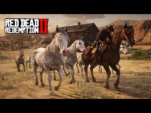 NOKOTA HORSE DELIVERY - Driving horses along the roads of the Old West - Red Dead Redemption 2