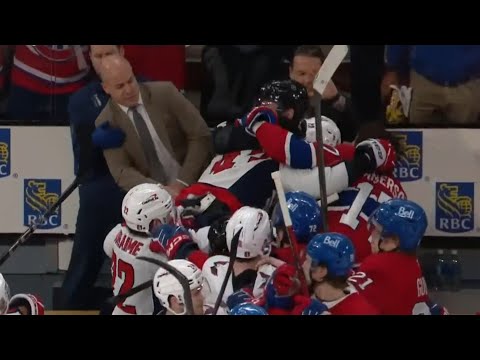 Tom Wilson & Josh Anderson Scrum In the Bench
