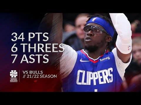 Reggie Jackson 34 pts 6 threes 7 asts vs Bulls 21/22 season