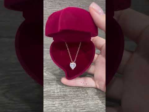 Оригинальный подарок девушке колье "Сияющее сердечко" кулон с цирконом на цепочке медзолото 18К в бархатной коробочке - фото 1 - id-p2280205134