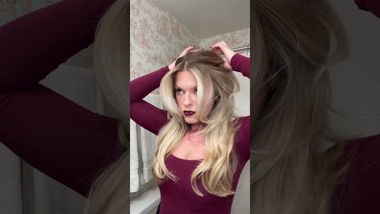 vampire halloween hairstyle 🧛🏻‍♀️ #hairtutorial #vampire #hairrollers