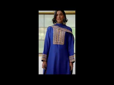 Indian Designer Nidhi Tholia's latest festive collection 2023 of bright kurtas on Ogaan.com