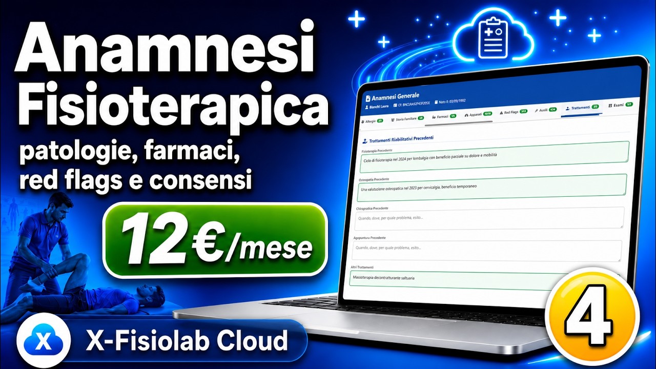 Anamnesi Fisioterapica patologie farmaci red flags e consensi X-Fisiolab Cloud