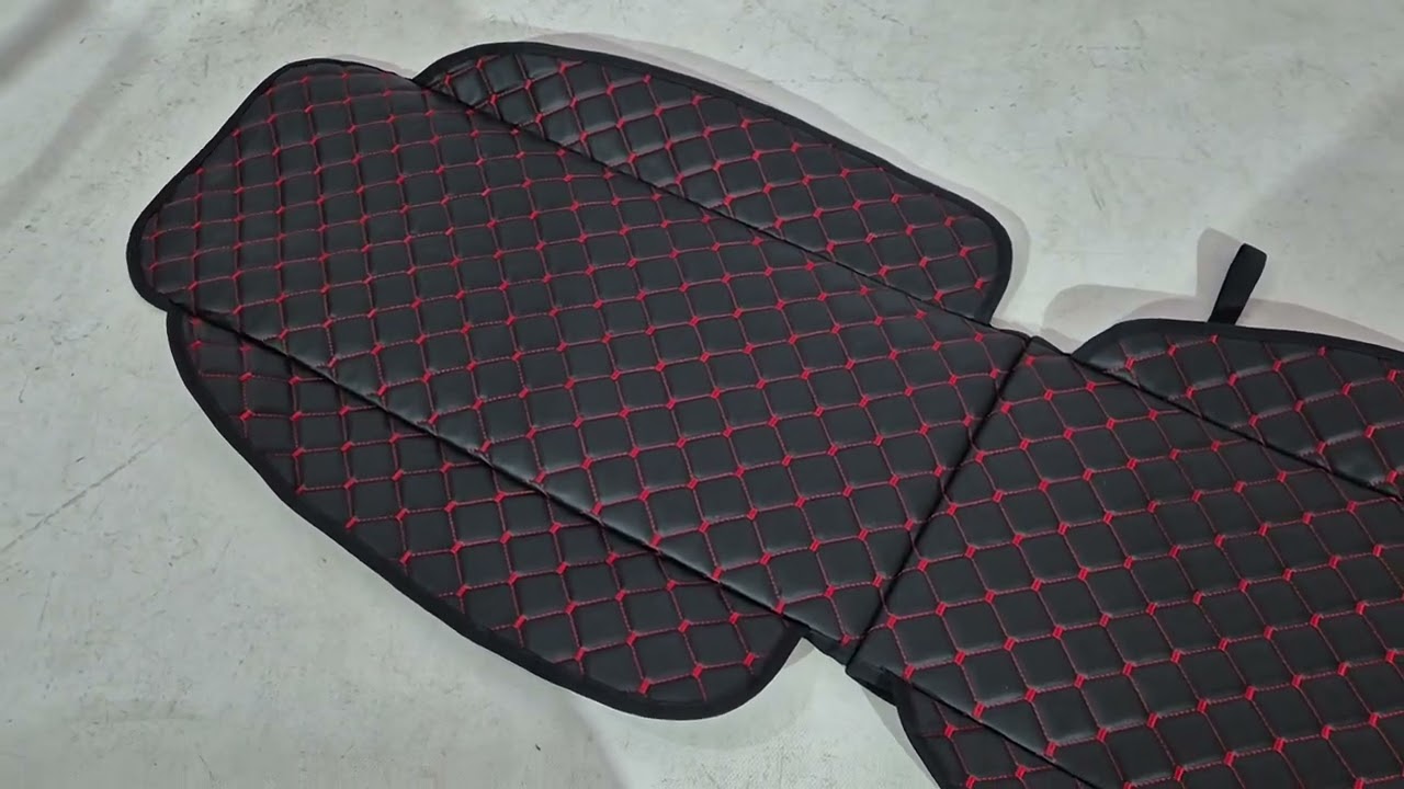 Накидка на сиденье ECO (1 шт, Черная с красной строчкой) Video 1