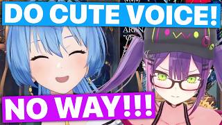 Suisei Tries Making Towa Do Cutesy Voice  (Hoshimachi Suisei & Tokoyami Towa / Hololive) [Eng Subs]