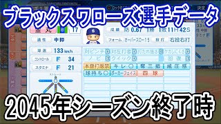 【パワプロ2020】ブラックスワローズ2045年シーズン終了時選手データ