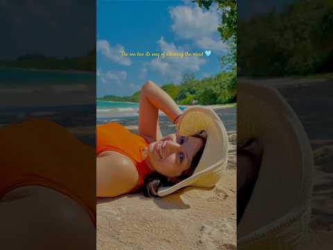 The sea has its way of silencing the mind 🩵 🐚 #travel #beachgirl #shorts