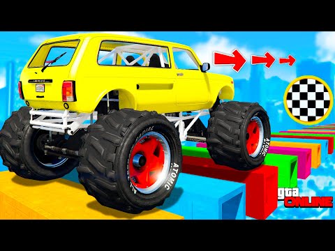 НОВЫЙ ЭКСПЕРИМЕНТ В ГТА 5! КАК ДАЛЕКО БИГФУТ НИВА УРБАН ПРОЕДЕТ ПО УДЛИНЯЮЩИЙСЯ ПРЕРЫВИСТОЙ ДОРОГИ?