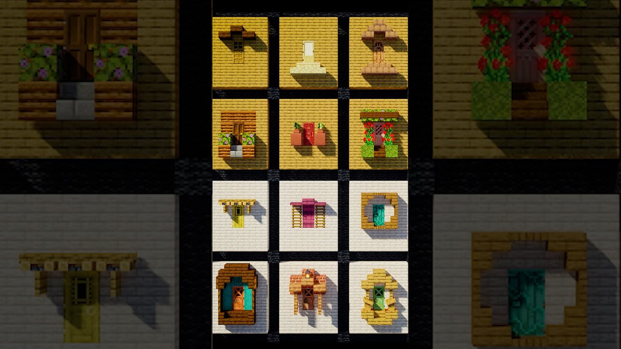 マイクラで作れる"玄関装飾"25パターン！#マイクラ