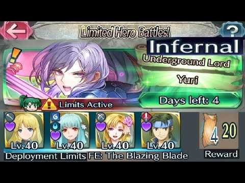 The battle with Limited unit : Vs. Legend! Yuri - Infernal (with F2P units, SIs and seals)