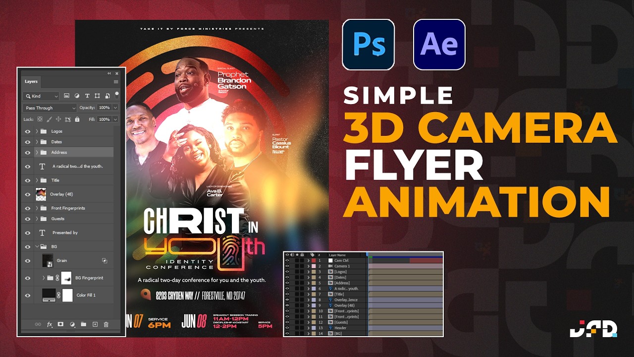 Animate Photoshop Flyers in After Effects with 3D Camera