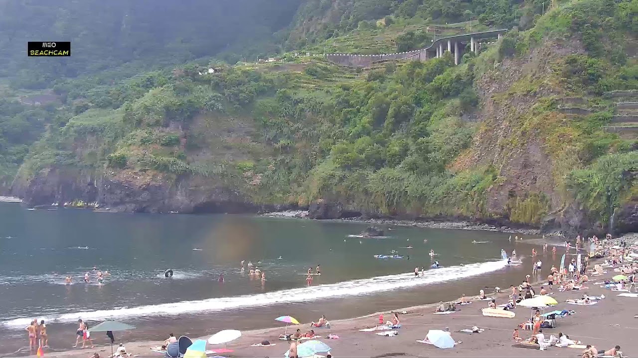 Live webcam view of Seixal Black Sand Beach Cove