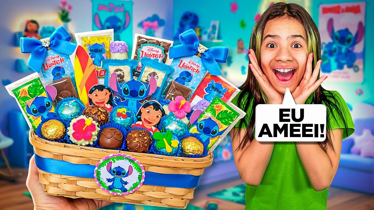 FIZEMOS uma PÁSCOA do STITCH PARA A MIKAELLY - Ela surtou!