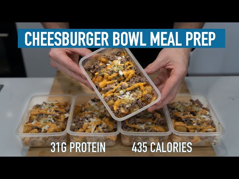 Low Calorie Cheeseburger Bowl Meal Prep - High Protein