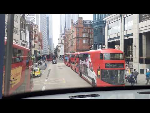 London bus ride on route 43 from Angle Station to London Bridge Station on diversion