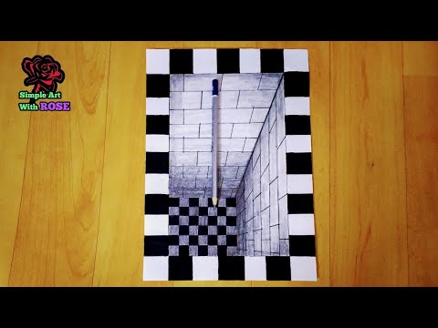 How to draw 3D hole illusion /very easy/ 3D trick art on paper/ 3D drawing hole easy / 3D drawing