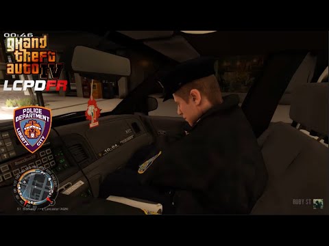 GTA IV - LCPDFR 1.1 - LCPD/NYPD - Winter City Patrol/Wanted Suspects/Shots Fired - 4K