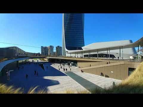 Milan CityLife Piazza Tre Torri Timelapse