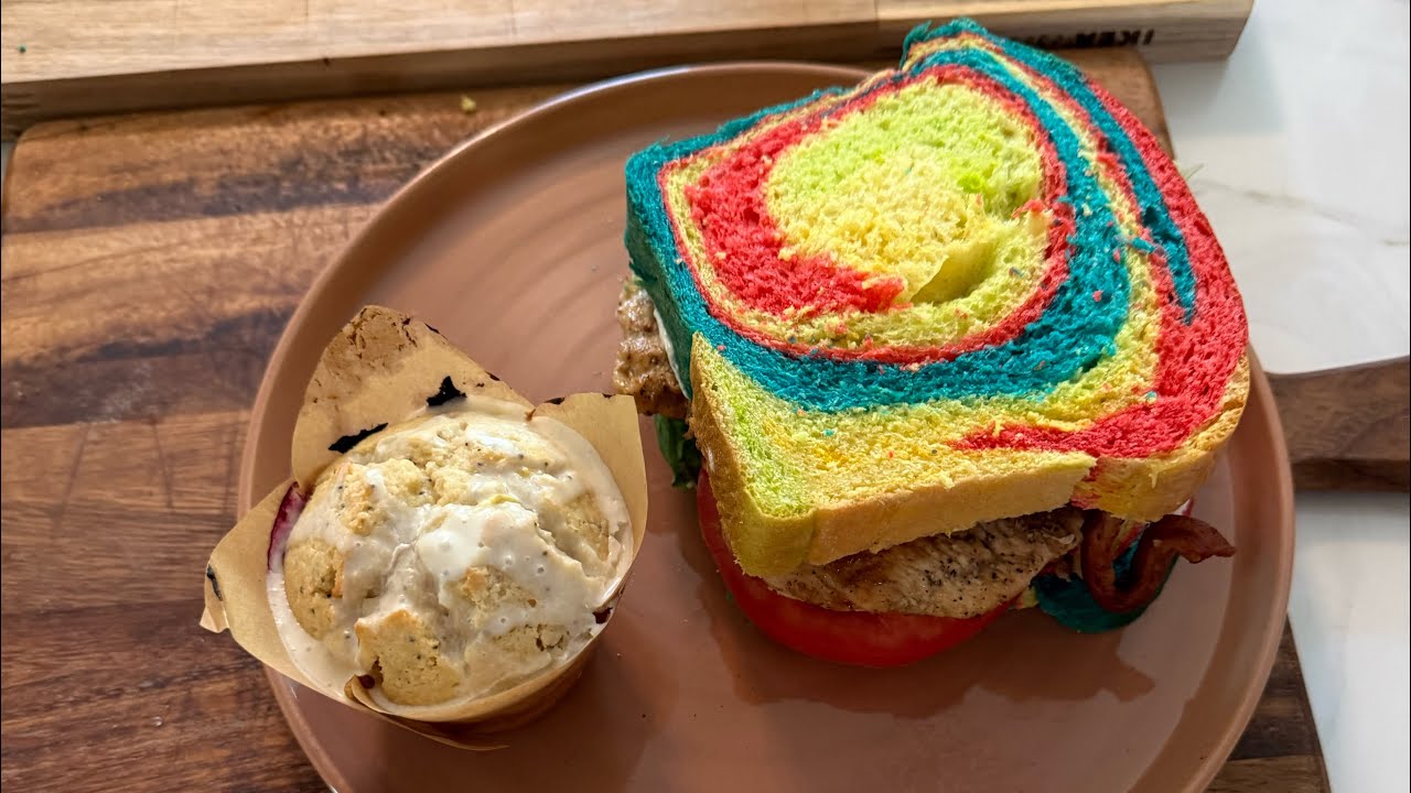 Chicken BLT, Chex Mix, and Muffins