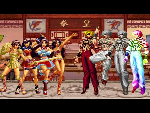 The King of Fighters (MUGEN) | Athena Asamiya vs orochi Team