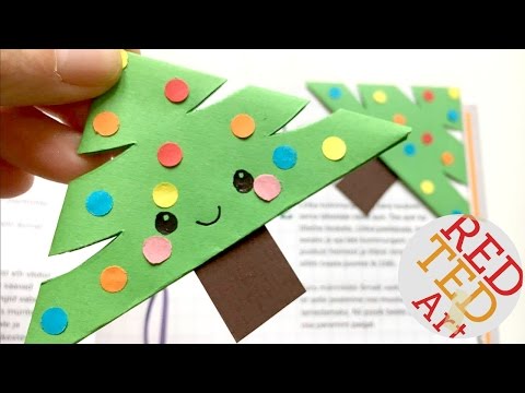 Easy Christmas Tree Bookmark Corner - Paper Crafts DIY - Easy Christmas DIYs