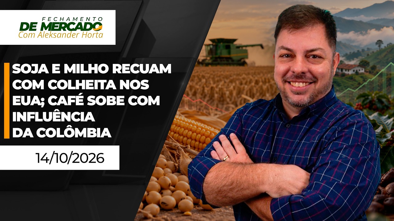 FECHAMENTO DE MERCADO - Soja e milho recuam com colheita nos EUA; café sobe com influência...