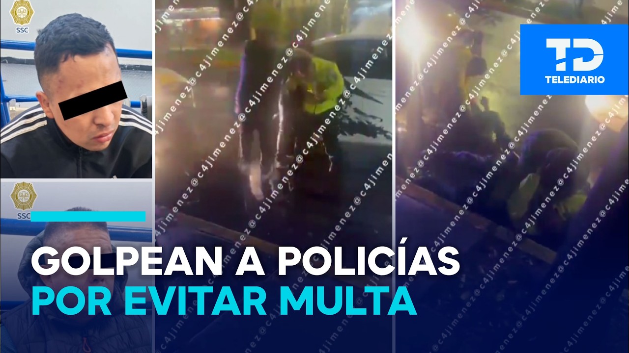 Captan en video a dos hombres golpeando a policías de Tránsito en Tlalpan, CdMx: "A mí me vale"