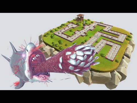 Mutant Megalodon Death Run Fight Battle - ARBS Animal Revolt Battle Simulator