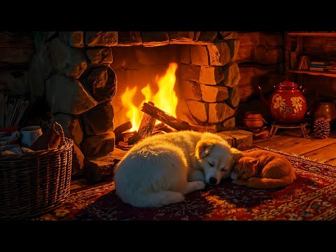 Спете дълбоко в уютна зимна хижа – пращене на камина, атмосфера на виелица и спокойна нощ