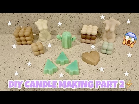 CANDLE MAKING FOR BEGINNERS PART 2 | USING SOY WAX, BUBBLE CANDLE MOULDS, FEMALE BODY CANDLES & MORE