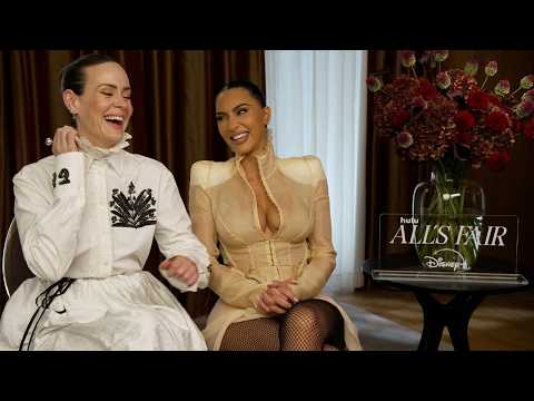 Kim Kardashian & Sarah Paulson TEARFUL Laugh Attack 😭 Breaks Interview, Breaks Character! 🤪